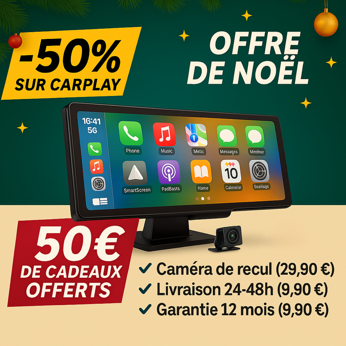 Carplay & Android Auto 10" - CARTECH